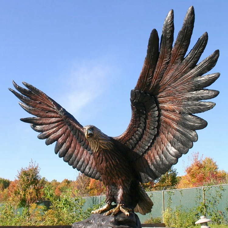 Outdoor Decorative Large Bronze Eagle Statue for Sale RBES-001