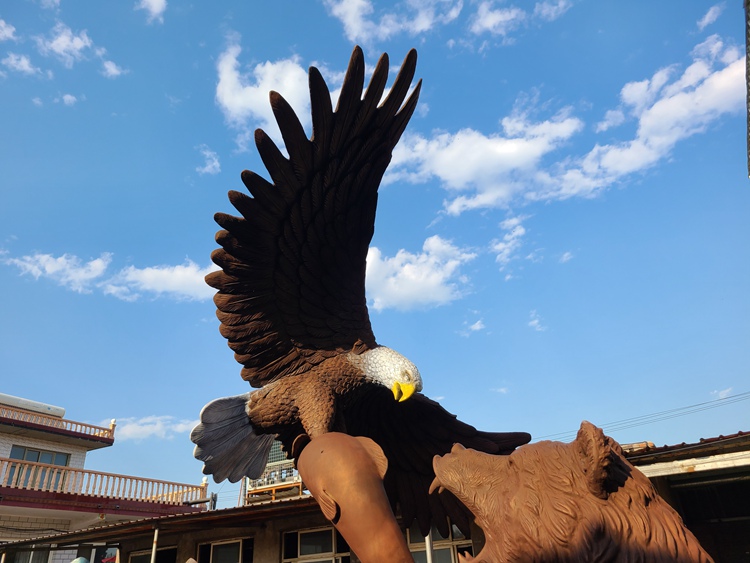 large bronze eagle statue