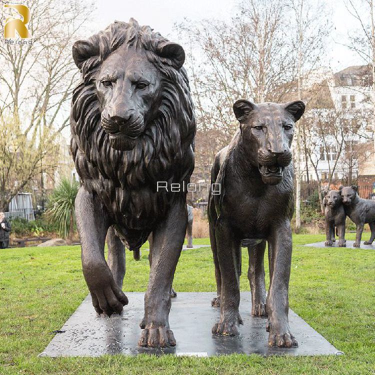 High-Quality Life Size Bronze Lion Statue Outside House Decor for Sale RBLI-001