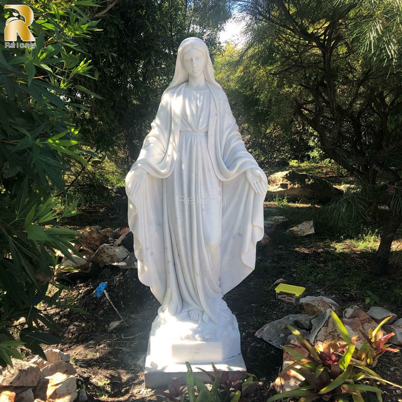 Catholic Religious White Marble Virgin Mary Statue Wholesaler RMVS-002