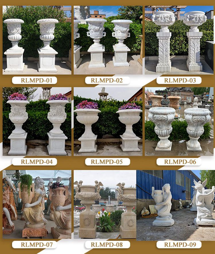 more outdoor marble planter