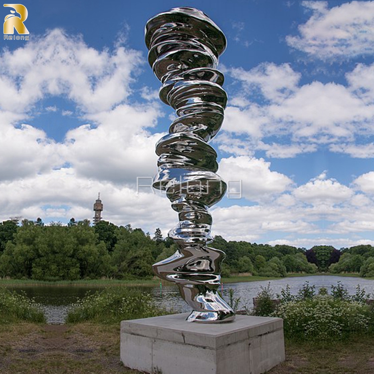 Large Polished Landscape Stainless Steel Sculpture for Outdoor Decor RLCS-002