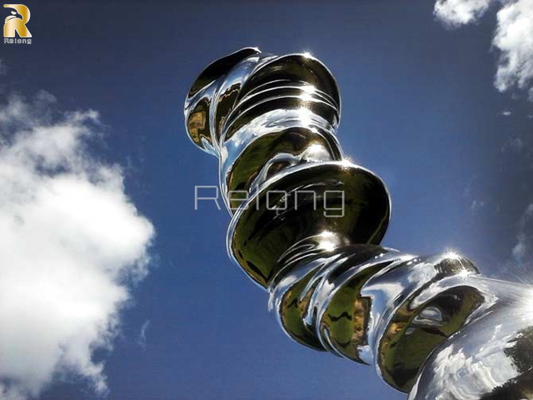 polished stainless steel outdoor sculpture