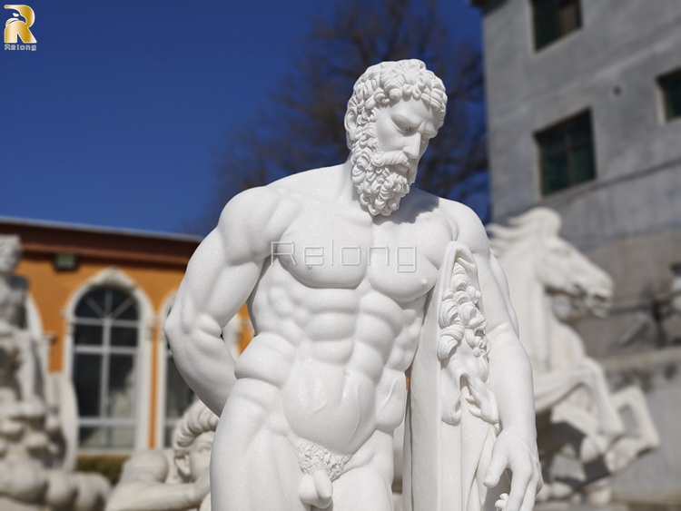 white marble farnese hercules statue for sale