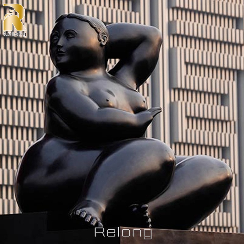 Famous-Design-Good-Quality-Customized-Size-Botero-Fat-Lady-Bronze-Fat-Woman-Statue、