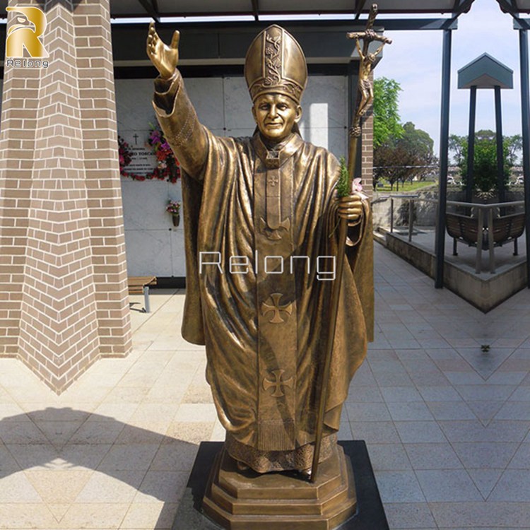 Outdoor Bronze Catholic Garden Statues-of-Bronze-Pope-Saint-John-Ii-for-Sale