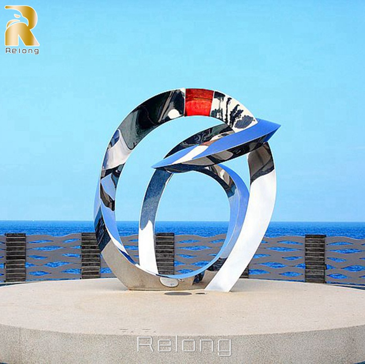 Modern Stainless Steel Abstract Sculpture for Seaside Decor RMAS-002