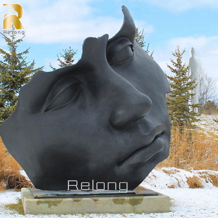 Outdoor Large Bronze Abstract Face Sculpture for Garden Decor RBAS-002