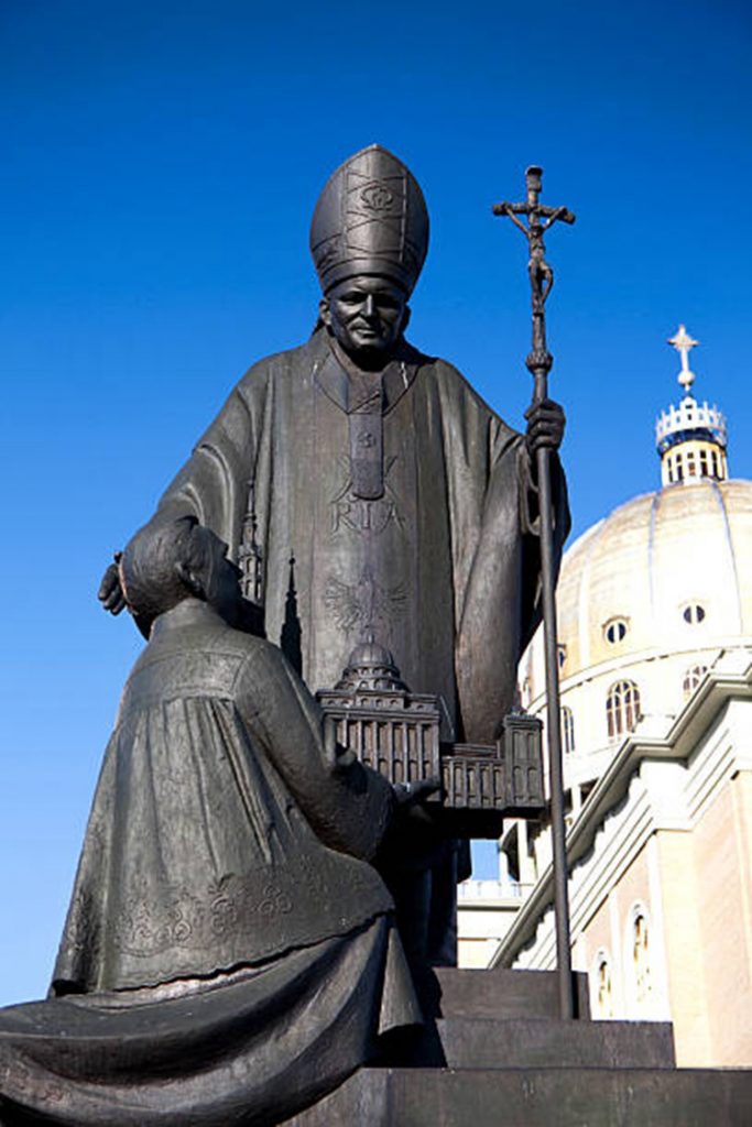 bronze pope john paul ii statue