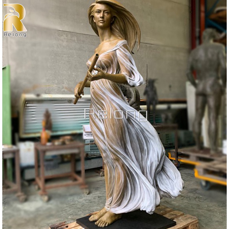 life size bronze lady sculpture