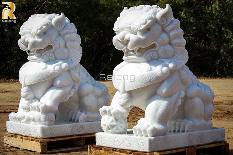 marble foo dog statue