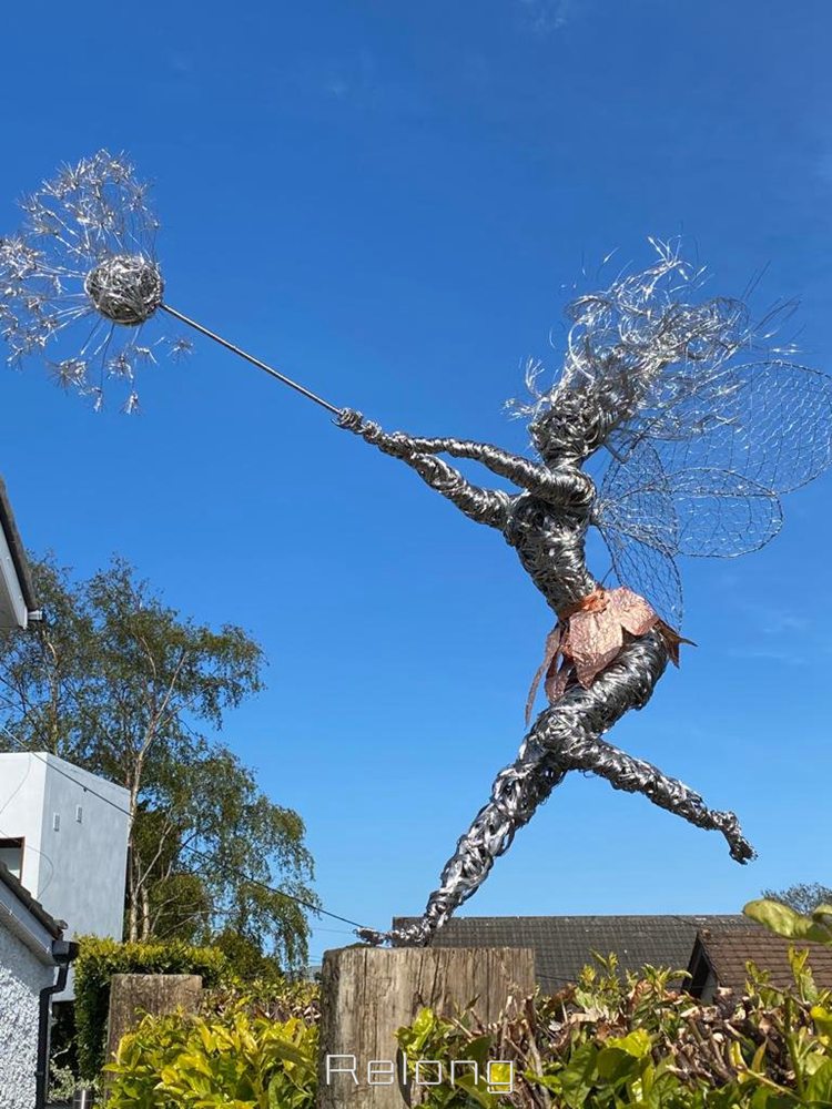 metal dandelion sculpture