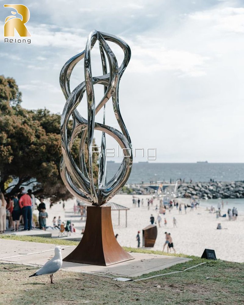 outdoor stainless steel public sculpture