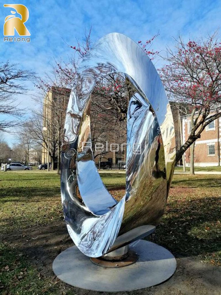 polished modern art metal sculptures