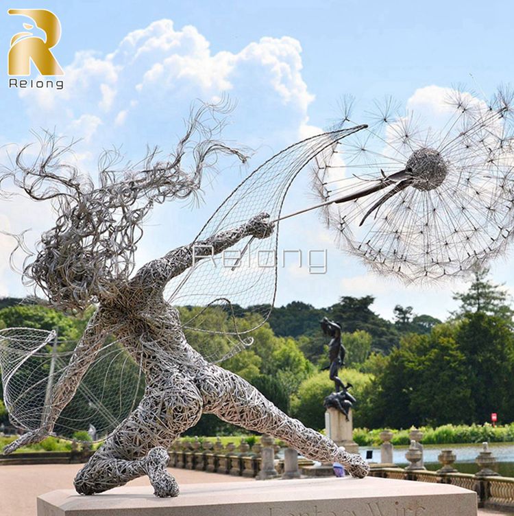 wire fairy sculptures for the garden,-5