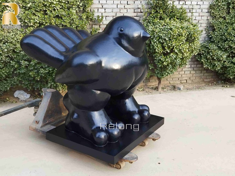 Relong finished bronze fat bird statue