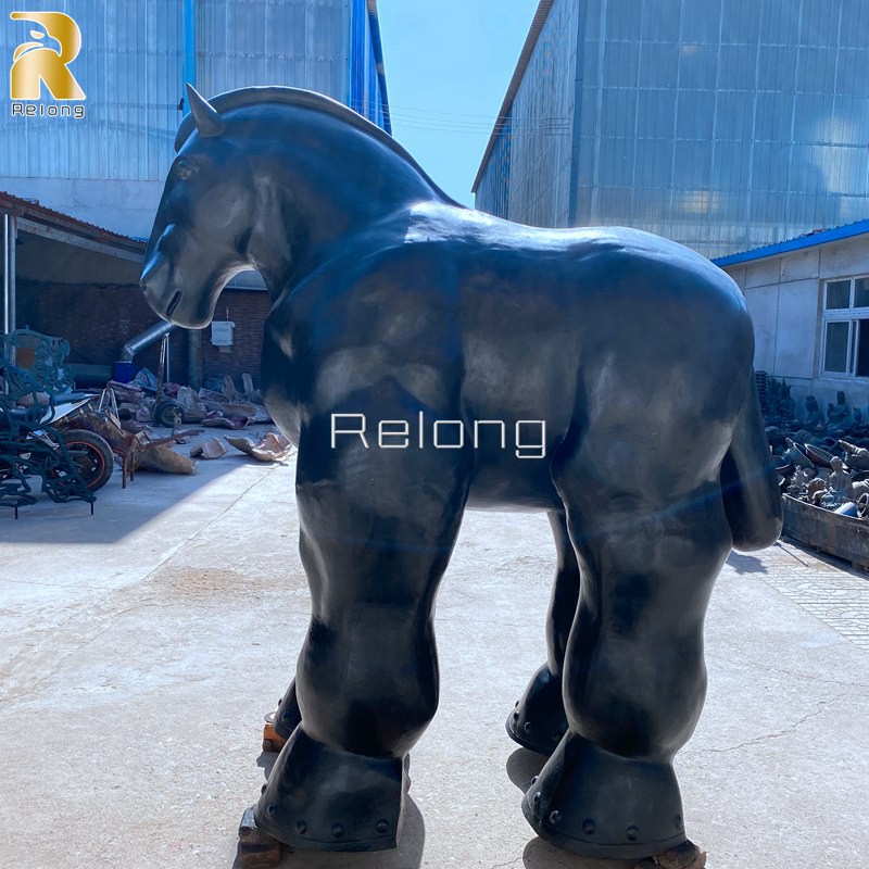 customized large botero horse sculpture