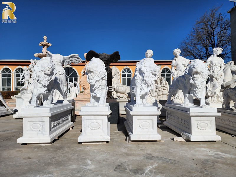 high quality marble lions