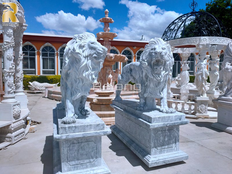 large marble lion sculpture