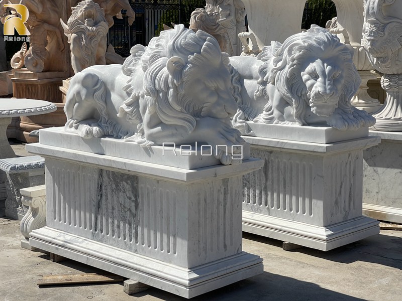 large marble lion statue