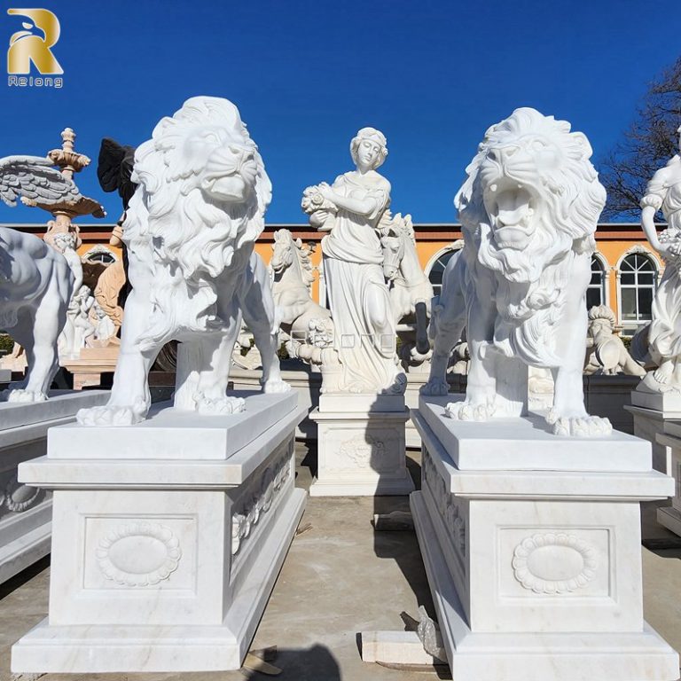 large marble lion statues for sale