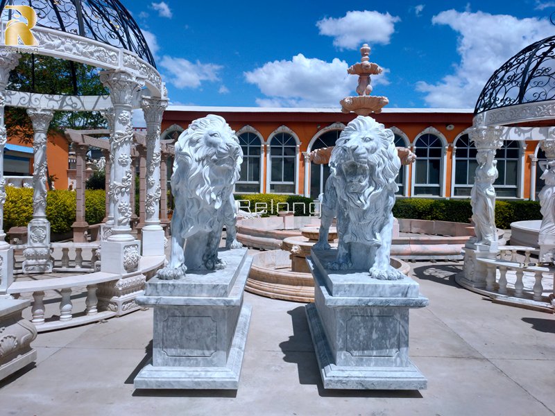 large outdoor lion statues