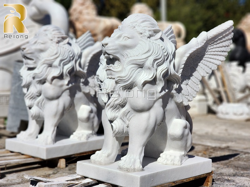 marble winged lion statue