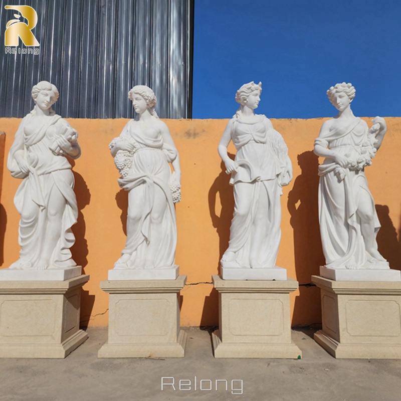 natural white marble four season statue