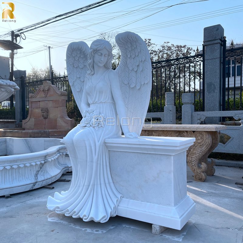 natural white marble tombstone