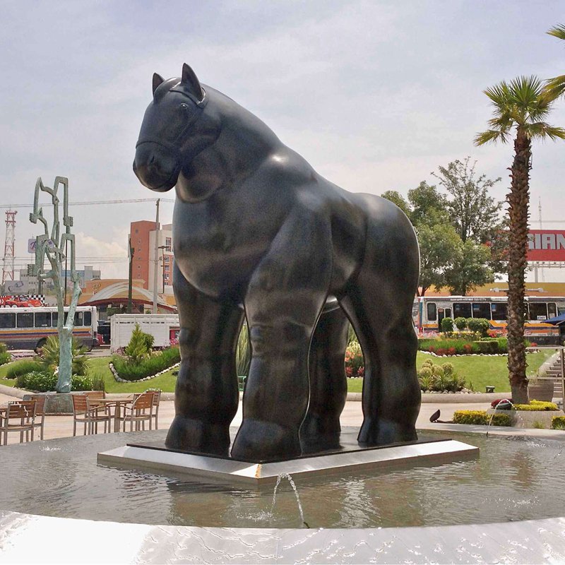 outdoor botero horse sculpture