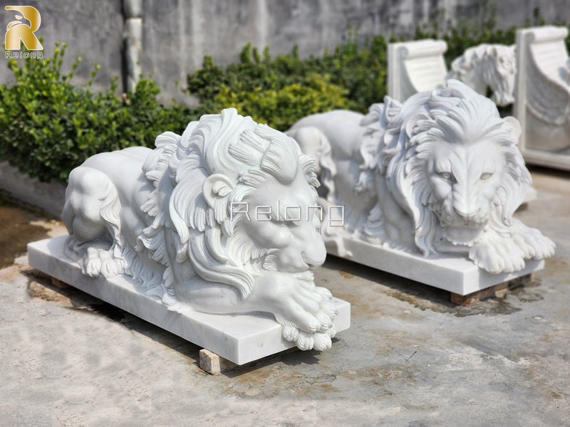 outdoor marble lion statue for garden