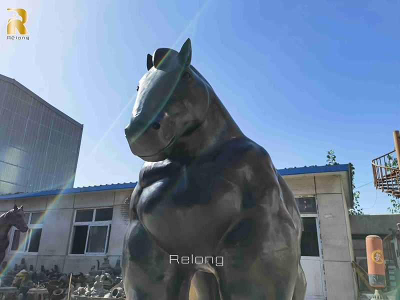 realistic bronze fat horse sculpture