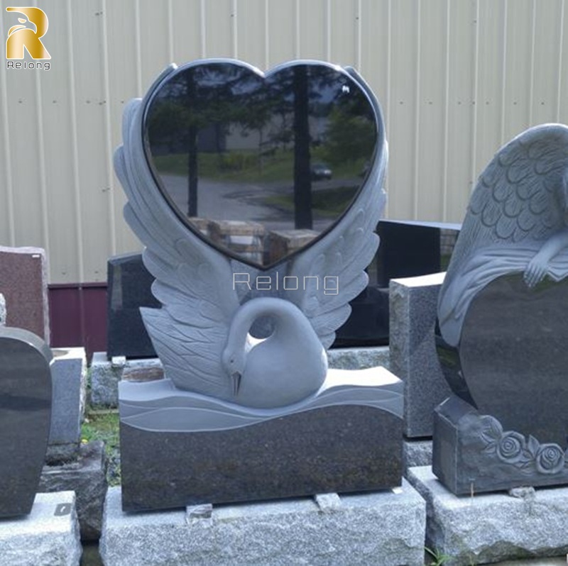 swan design granite headstones