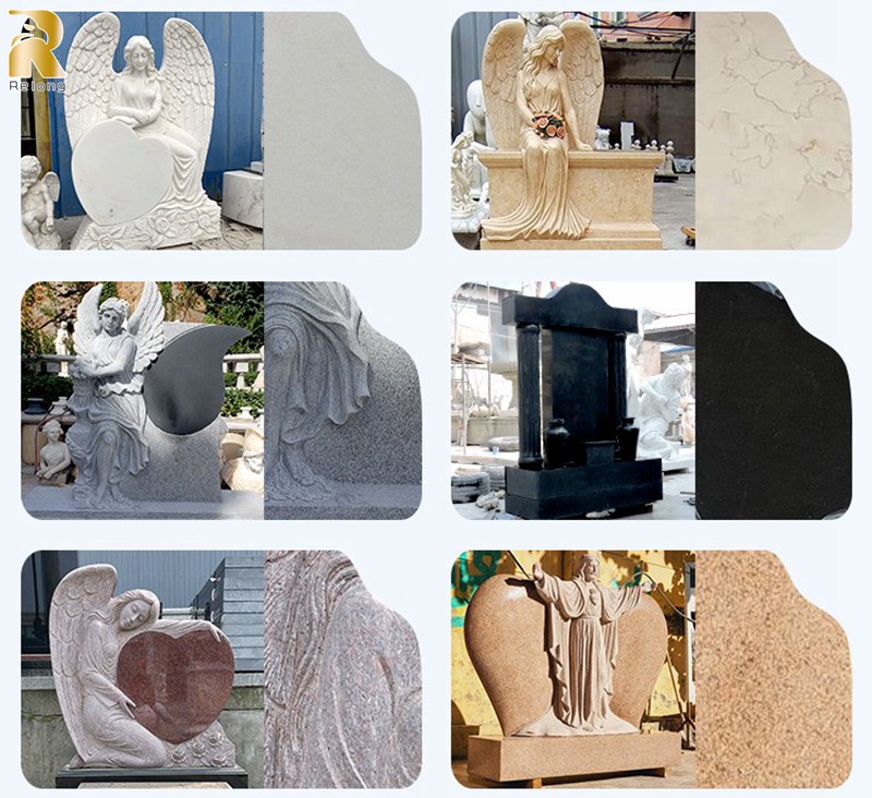 various marble material used for marble gravestone