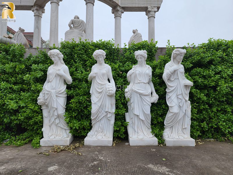 white 4 season garden statue