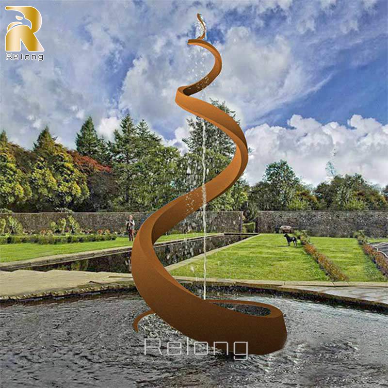 OutdoorGarden Corten Steel Water Fountain Sculpture