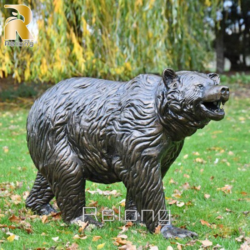 black bronze bear statues