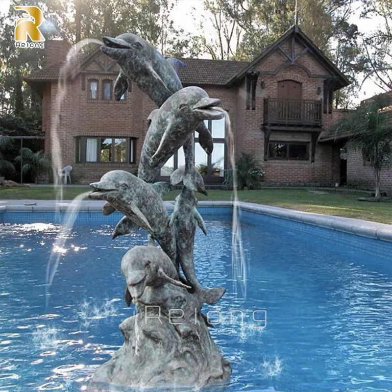 bronze dolphin fountain