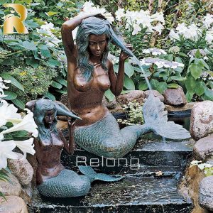 bronze mermaid fountain for outdoor pool