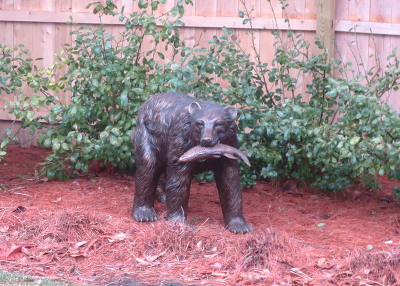 fishing bear garden statue