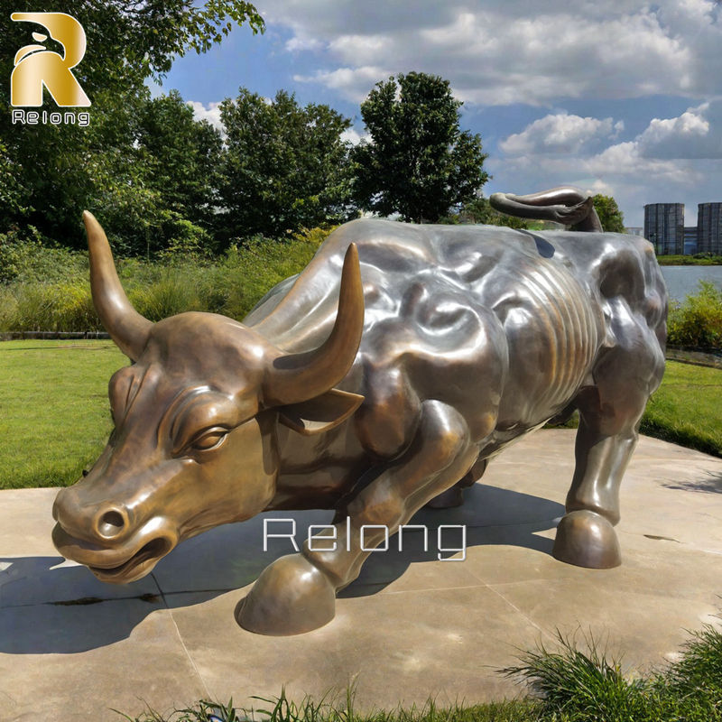 Outdoor Large Bronze Wall Street Bull Statue Replica RBBS-001