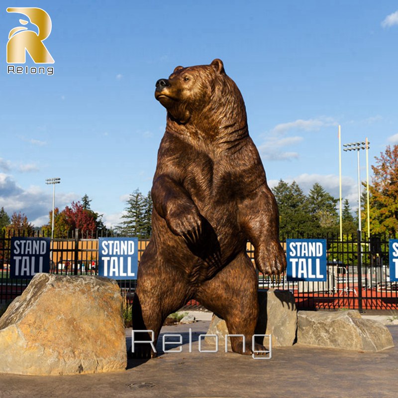 Large Bronze Outdoor Bear Garden Statues for Sale RBBR-004