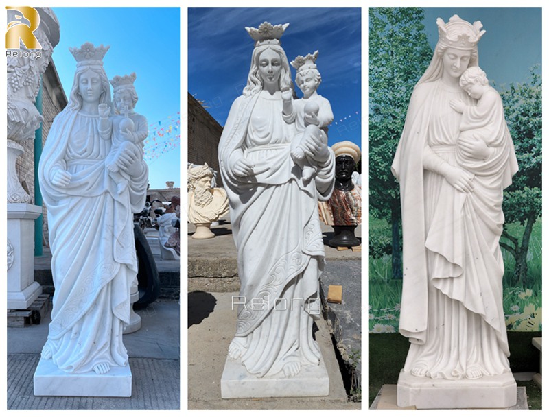 more mother mary with baby jesus statues