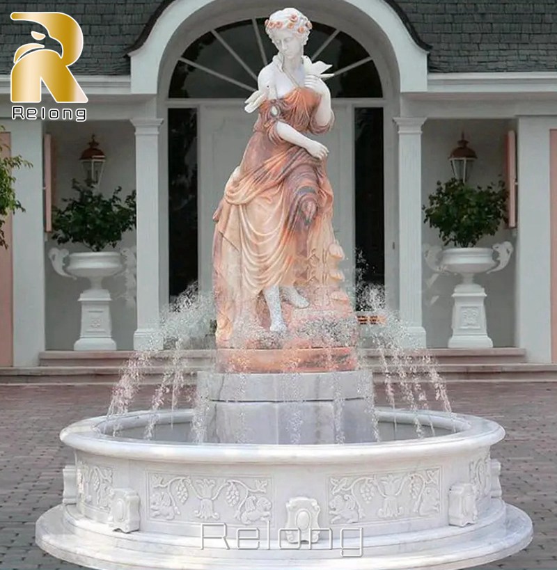 outdoor beautiful white marble fountain for sale