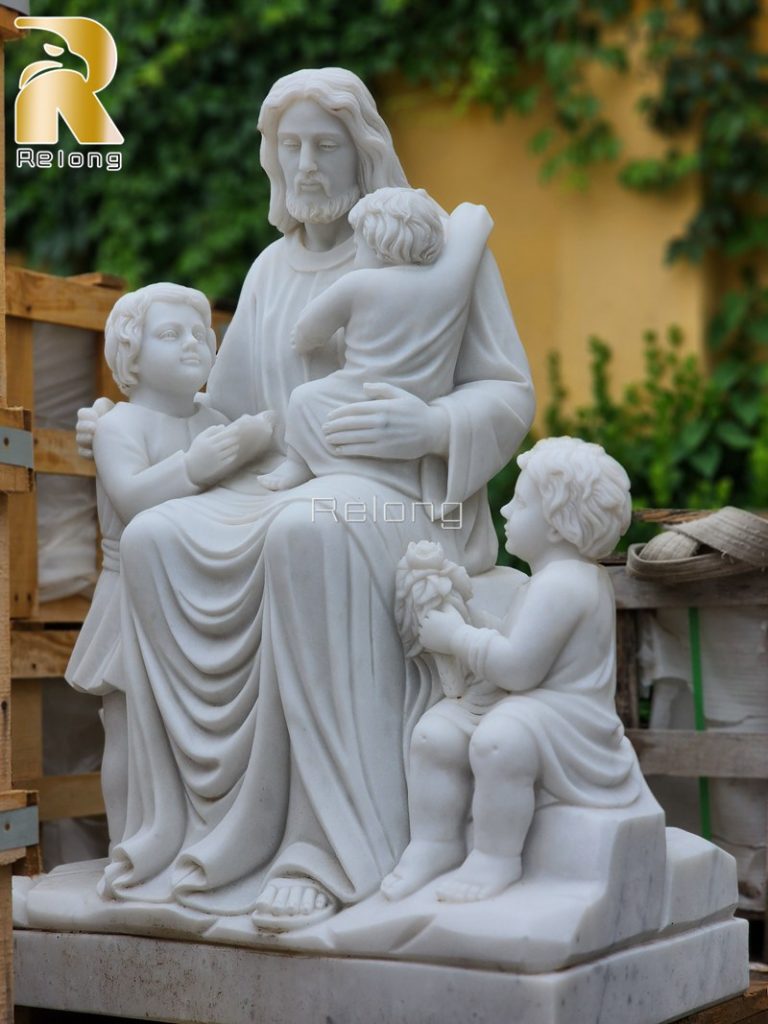 statue of Jesus with children