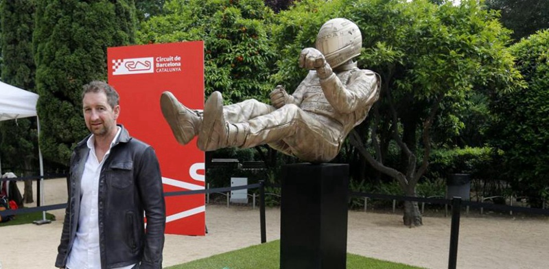 Statue of Ayrton Senna in Barcelona, Spain