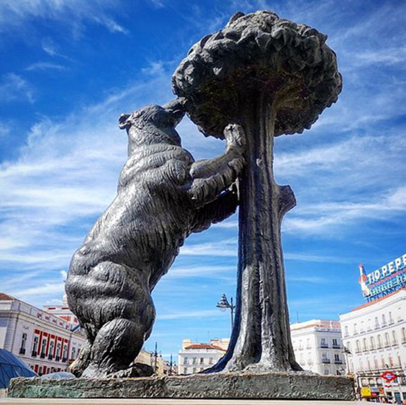 The Statue of the Bear and the Strawberry Tree in Madrid, Spain