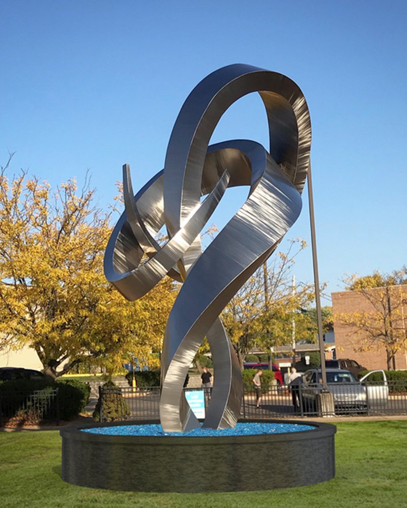 brushed stainless steel sculpture