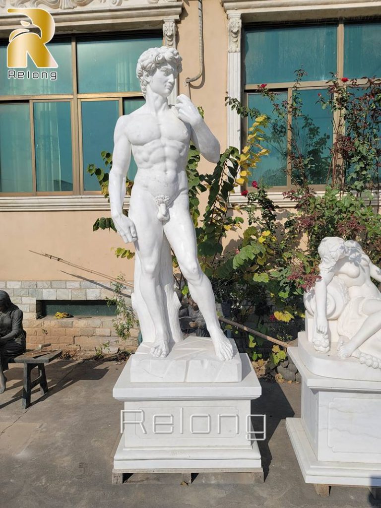 hand carved marble David statue