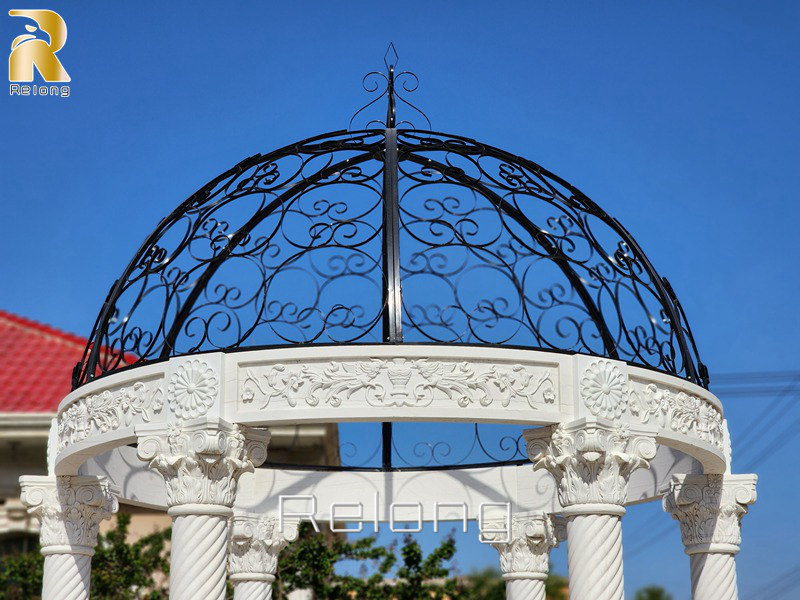 hand carved white marble gazebo